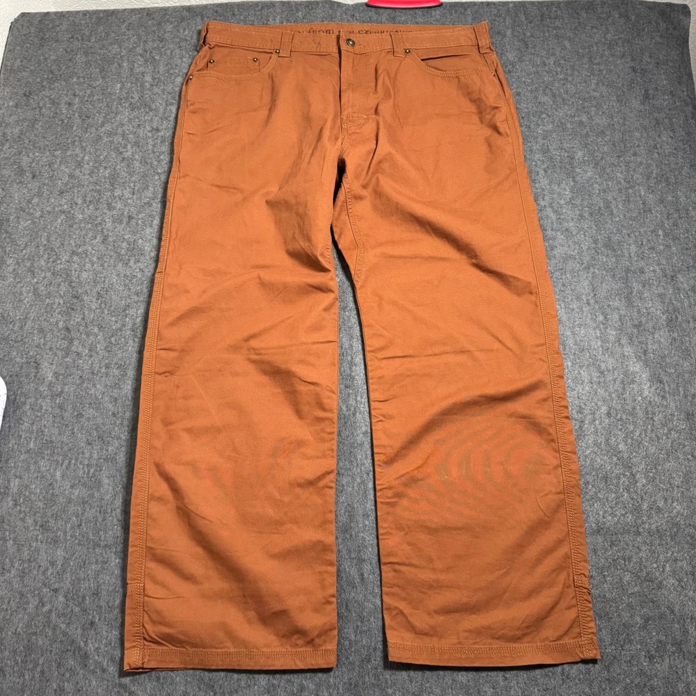 Prana Zion Canvas Work Pants Mens 40x30 Burnt Orange Organic Cotton Utility